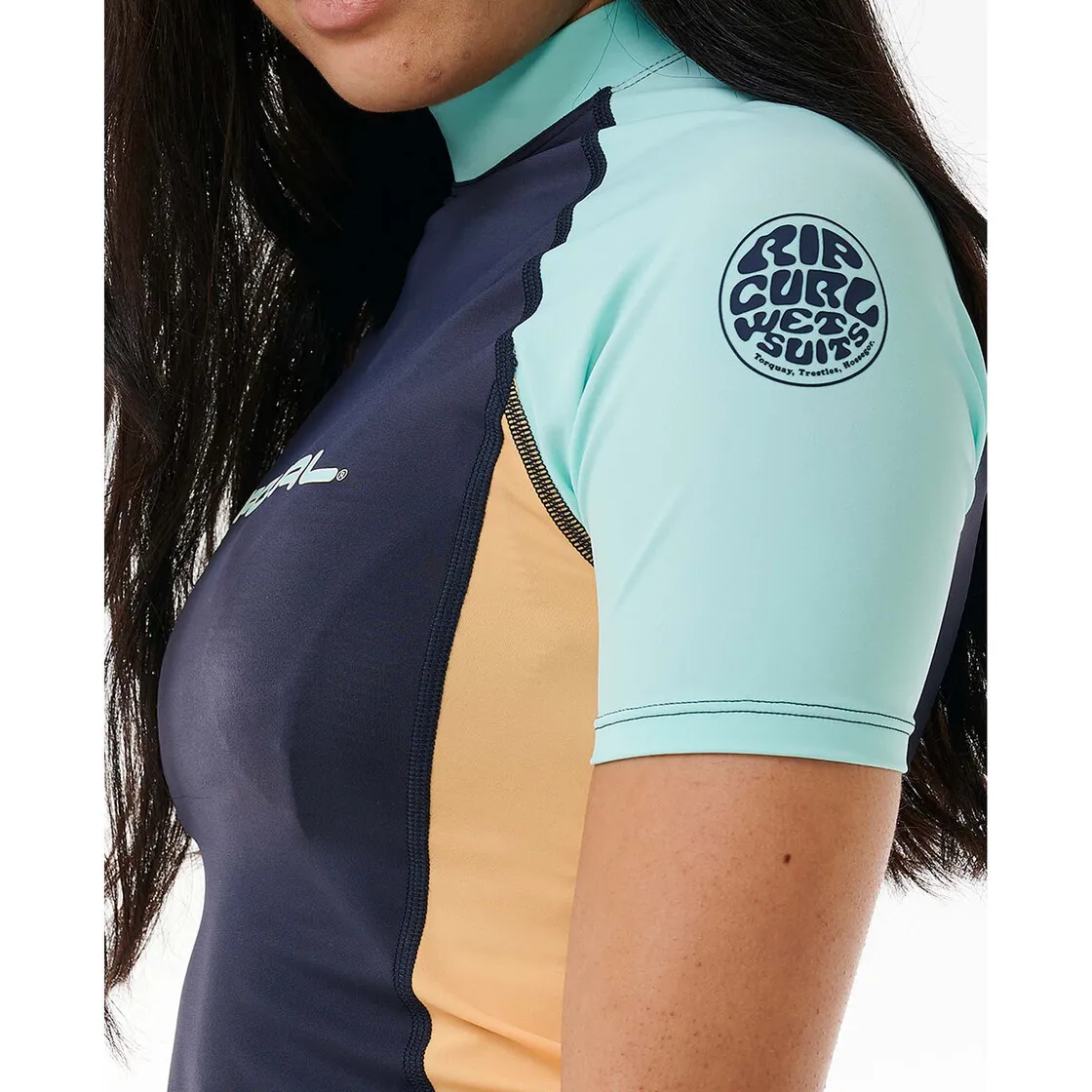 Rip Curl Block Party Upf 50 Ss Tee Navy Women SU24